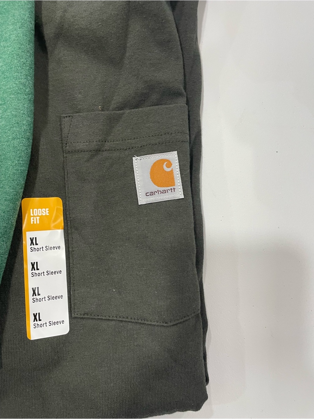 Lot of 3 men’s Carhartt loose fit pocket tshirt XL gray black green new - Picture 4 of 7